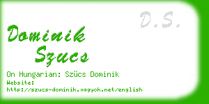 dominik szucs business card